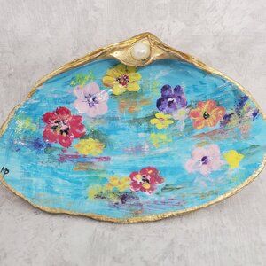 Shell Hand Painted Flowers